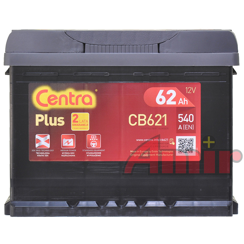 Akumulator Centra Plus 12V 62Ah 540A CB621