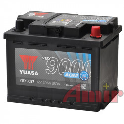 Akumulator Yuasa Start-Stop AGM - 12V 60Ah 680A YBX9027