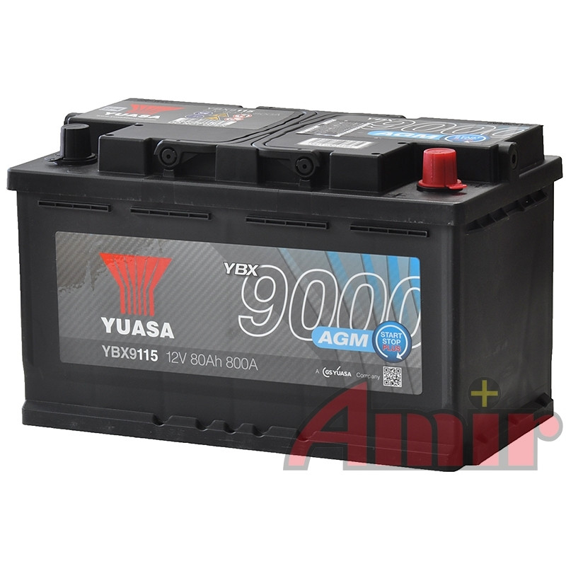 Akumulator Yuasa Start-Stop AGM - 12V 80Ah 800A YBX9115