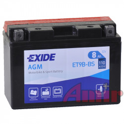Akumulator Exide Bike ET9B-BS - 12V 8Ah 110A YT9B-BS