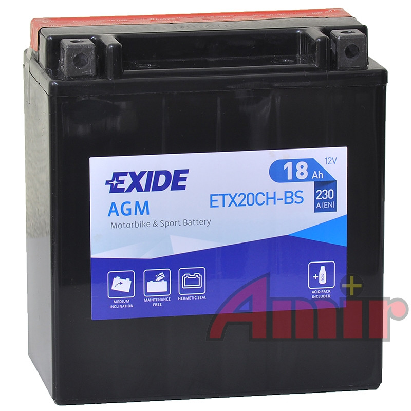 Akumulator Exide Bike ETX20CH-BS - 12V 18Ah 230A