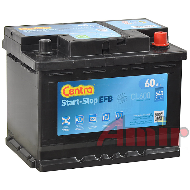 Akumulator Centra Start-Stop EFB - 12V 60Ah 640A CL600