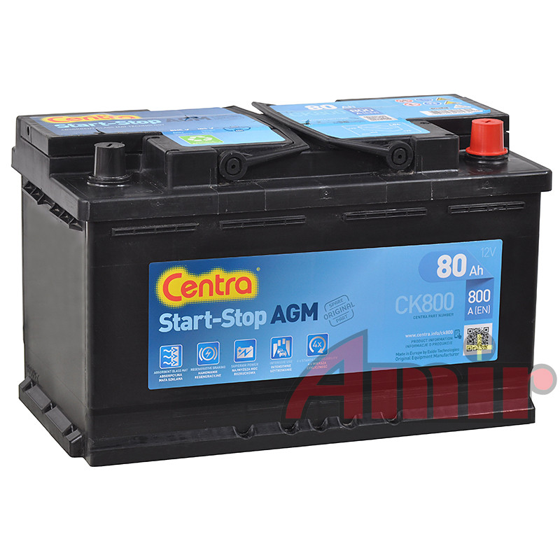 CENTRA CK800 Start-Stop Batterie 12V 80Ah 800A B13 AGM-Batterie
