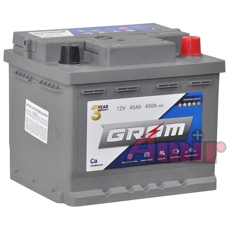 Akumulator Grom Premium - 12V 45Ah 450A