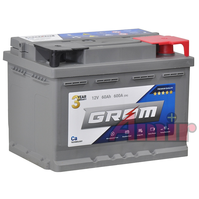 Akumulator Grom Premium - 12V 60Ah 600A