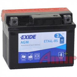 Akumulator Exide Bike ETX4L-BS - 12V 3Ah 50A YTX4L-BS